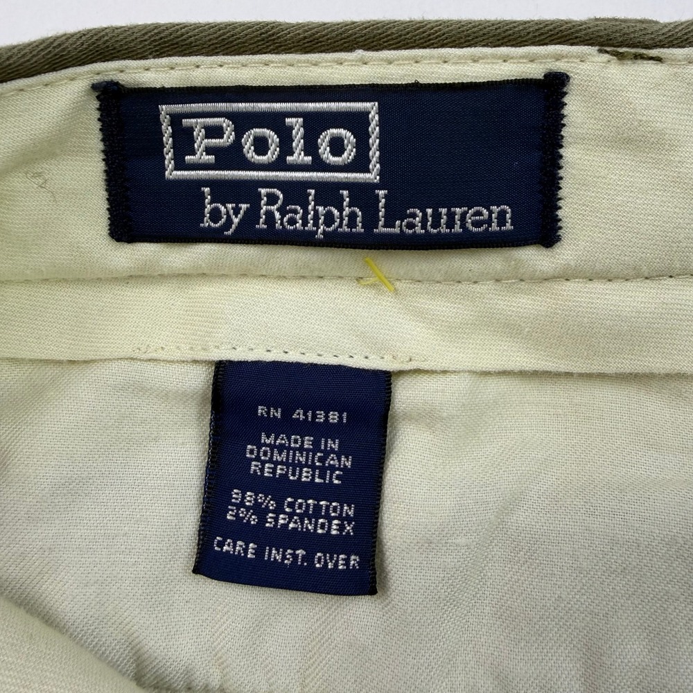 Polo Ralph Lauren Chino Pants Mens 38x32 Olive Green Stretch Straight Leg Pant - Picture 3 of 9
